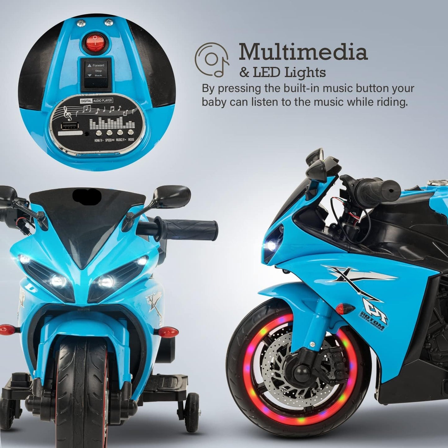 Blue Bike for Kids| 6V Battery | Sturdy Material | Max Load 35 KG (Copy) - Baby Rider