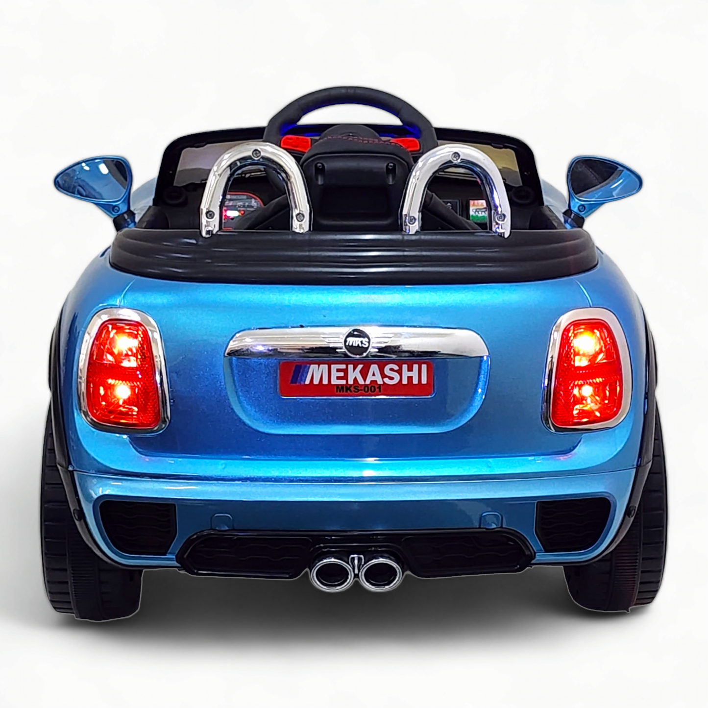 MEKASHI Bentley Car for Kids, Remote, 12V Battery, 3 Speed, LED Lights, Music, Bluetooth, 1 to 7 Years, Swing Function, Long Wheelbase, ISI Mark, Metallic Blue - Baby Rider