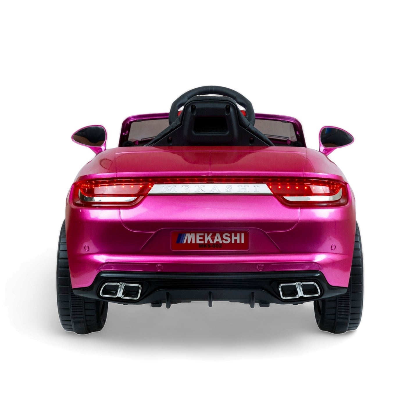 MEKASHI Porsche Car for Kids, Remote, 12V Battery, 3 Speed, LED Lights, Music, Bluetooth, 1 to 11 Years, Swing Function, Long Wheelbase, ISI Mark, Metallic Pink - Baby Rider