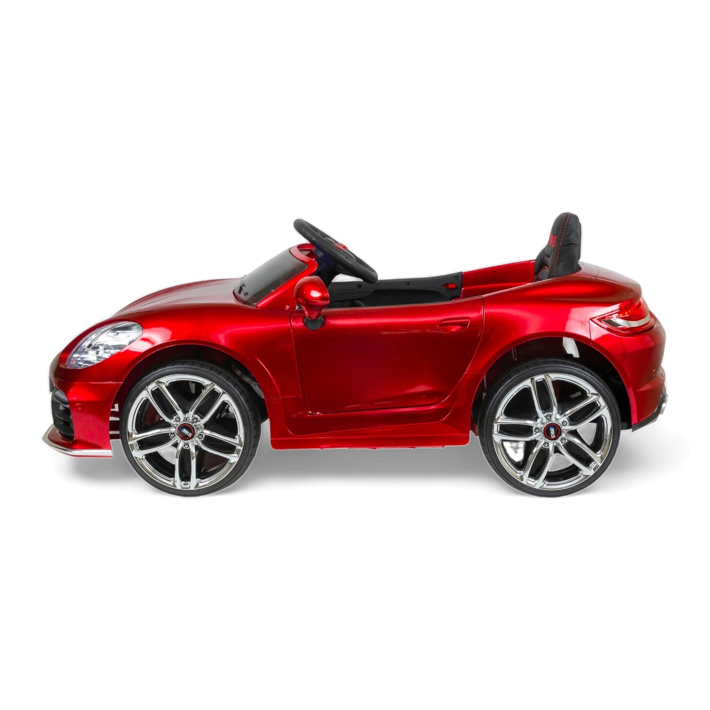 MEKASHI Porsche Car for Kids, Remote, 12V Battery, 3 Speed, LED Lights, Music, Bluetooth, 1 to 11 Years, Swing Function, Long Wheelbase, ISI Mark, Metallic Red - Baby Rider