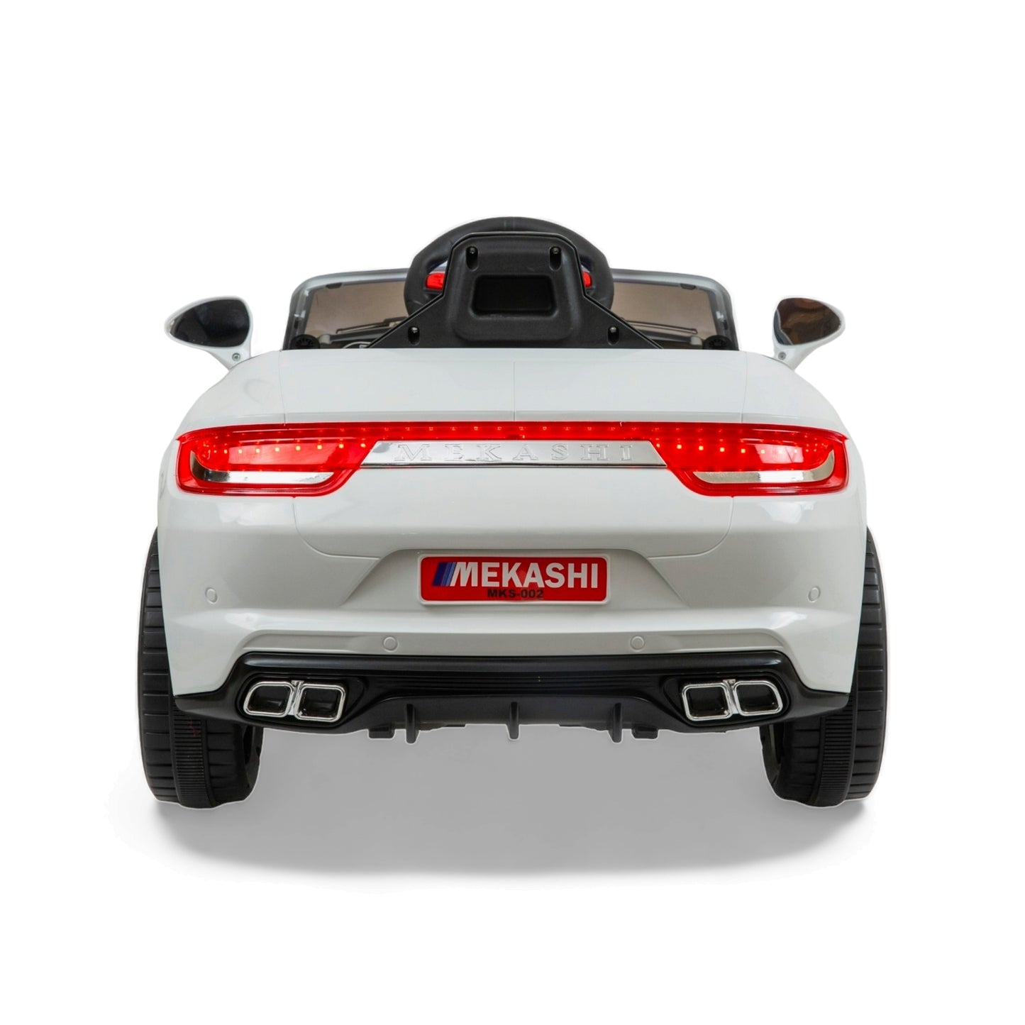 MEKASHI Porsche Car for Kids, Remote, 12V Battery, 3 Speed, LED Lights, Music, Bluetooth, 1 to 11 Years, Swing Function, Long Wheelbase, ISI Mark, White - Baby Rider
