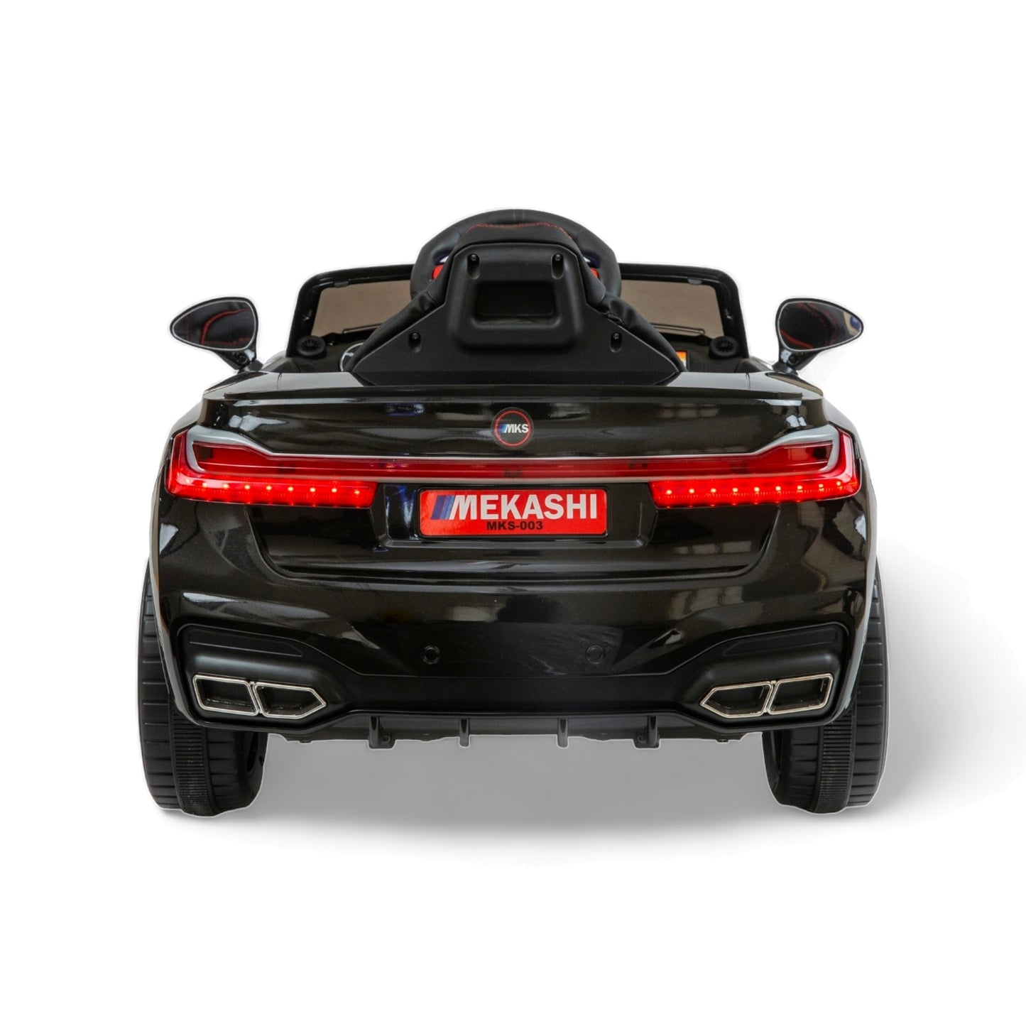 MEKASHI Electric Car for Kids, Remote, 12V Battery, 3 Speed, LED Lights, Music, Bluetooth, 1 to 11 Years, Swing Function, Long Wheelbase, ISI Mark, Metallic Black - Baby Rider