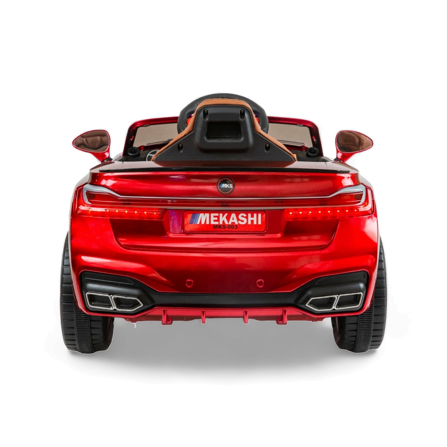 MEKASHI Electric Car for Kids, Remote, 12V Battery, 3 Speed, LED Lights, Music, Bluetooth, 1 to 11 Years, Swing Function, Long Wheelbase, ISI Mark, Metallic Red - Baby Rider