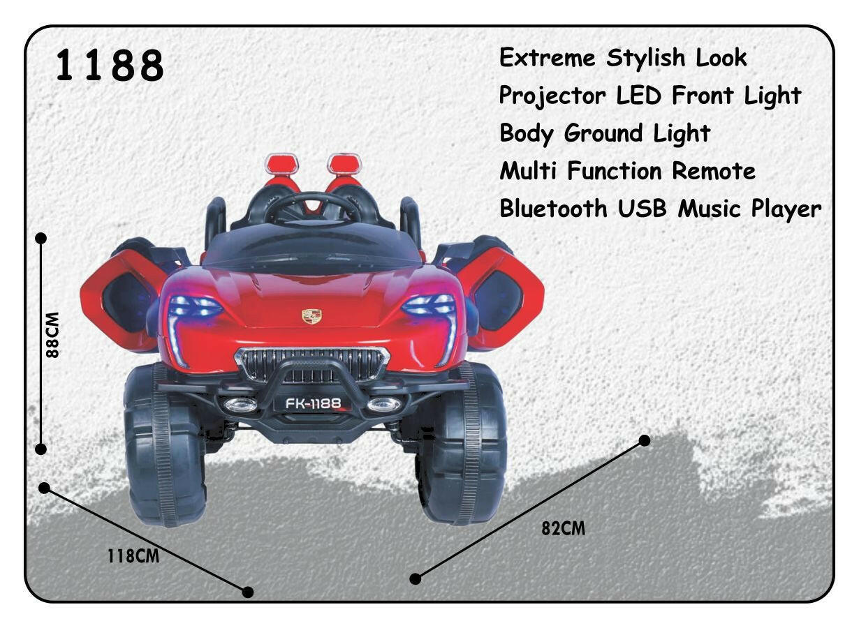 Kids Battery Red Jeep | 12V Battery | Sturdy Material | Max Load 45 KG - Baby Rider