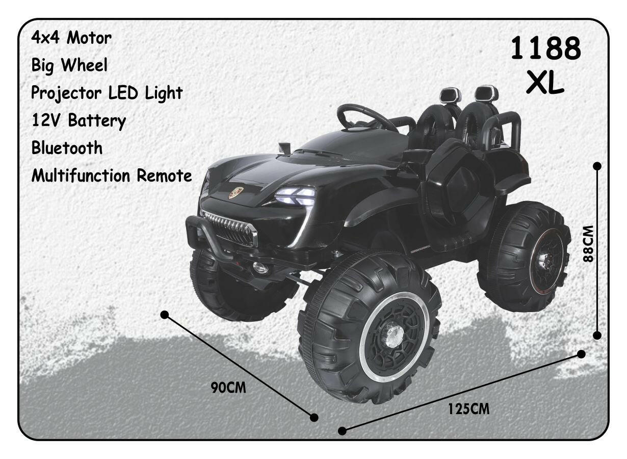Kids Battery Black Jeep | 12V Battery | Sturdy Material | Max Load 45 KG - Baby Rider