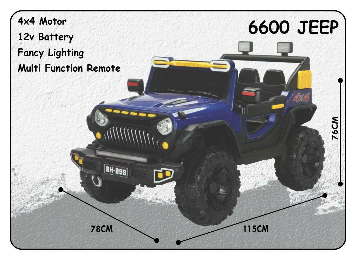 Kids Blue Jeep | 12V Battery | Sturdy Material | Max Load 45KG - Baby Rider