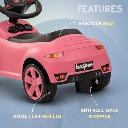 Bolt Push Rider for Kids |Cars with Music, Light & Comfort Seat Car | Sturdy Material | Max Load 20 KG - Baby Rider