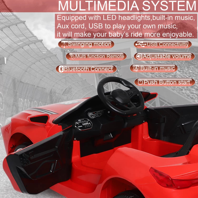 Red Supercar for Kids | 12V Battery | Sturdy Material | Max Load 35 KG - Baby Rider