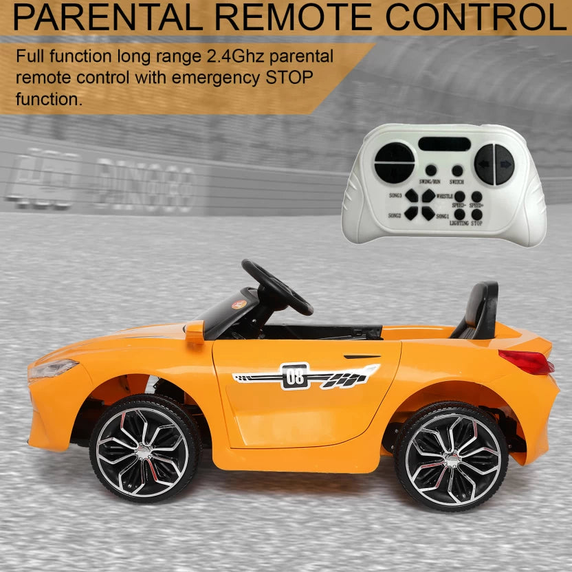Yellow Supercar for Kids | 12V Battery | Sturdy Material | Max Load 35 KG - Baby Rider