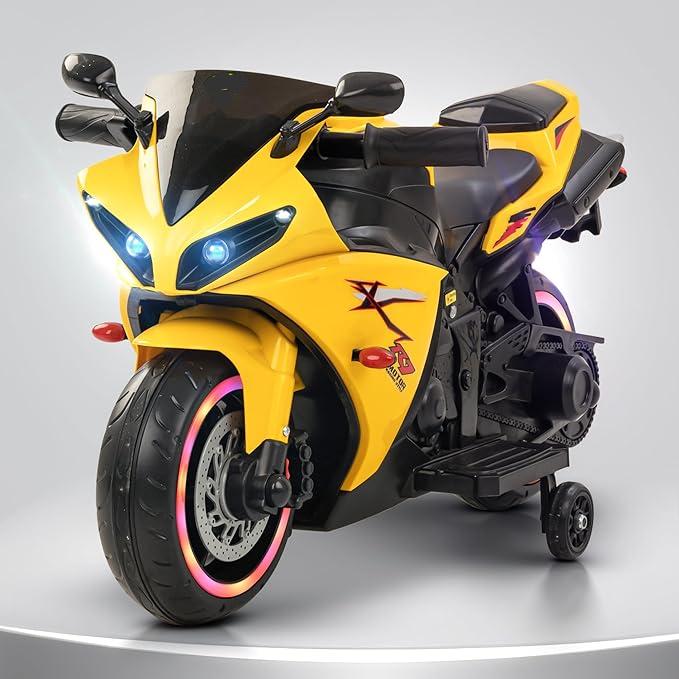 Yellow Bike for Kids | 6V Battery | Sturdy Material | Max Load 35 KG | 1 to 4 years - Baby Rider