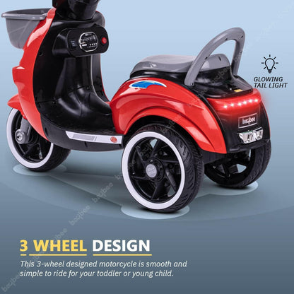 Red Scooter| 12V Battery | Sturdy Material | Max Load 35 KG - Baby Rider