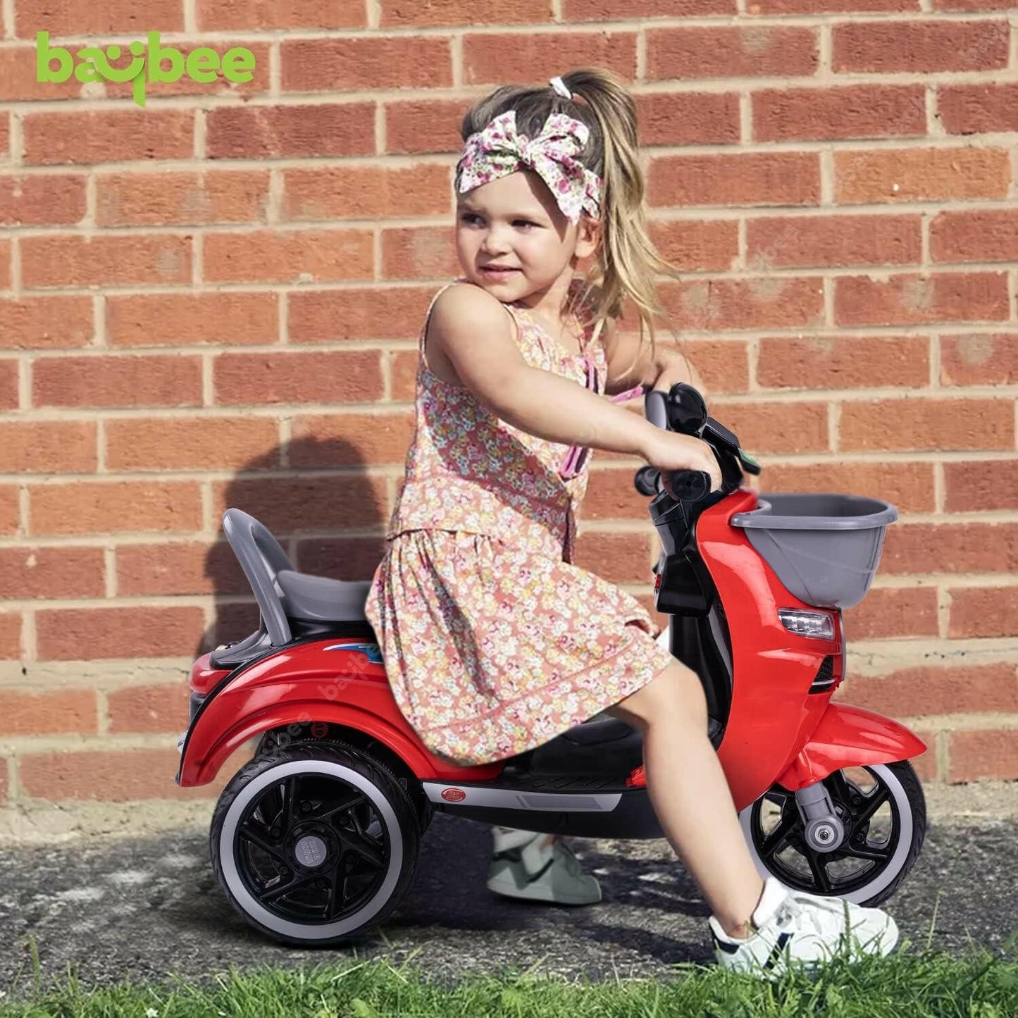 Red Scooter| 12V Battery | Sturdy Material | Max Load 35 KG - Baby Rider