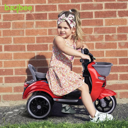 Red Scooter| 12V Battery | Sturdy Material | Max Load 35 KG - Baby Rider