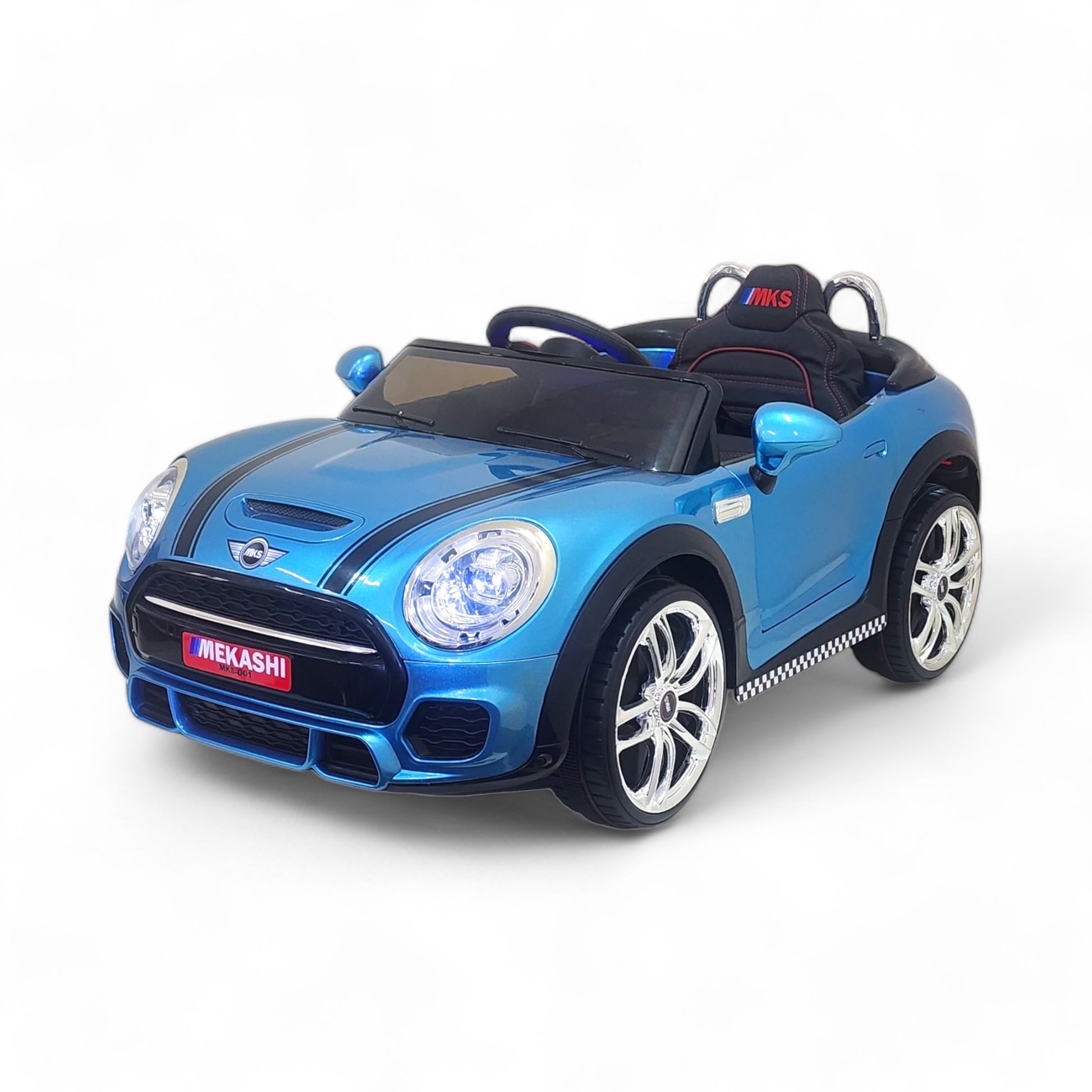 MEKASHI Bentley Car for Kids, Remote, 12V Battery, 3 Speed, LED Lights, Music, Bluetooth, 1 to 7 Years, Swing Function, Long Wheelbase, ISI Mark, Metallic Blue - Baby Rider