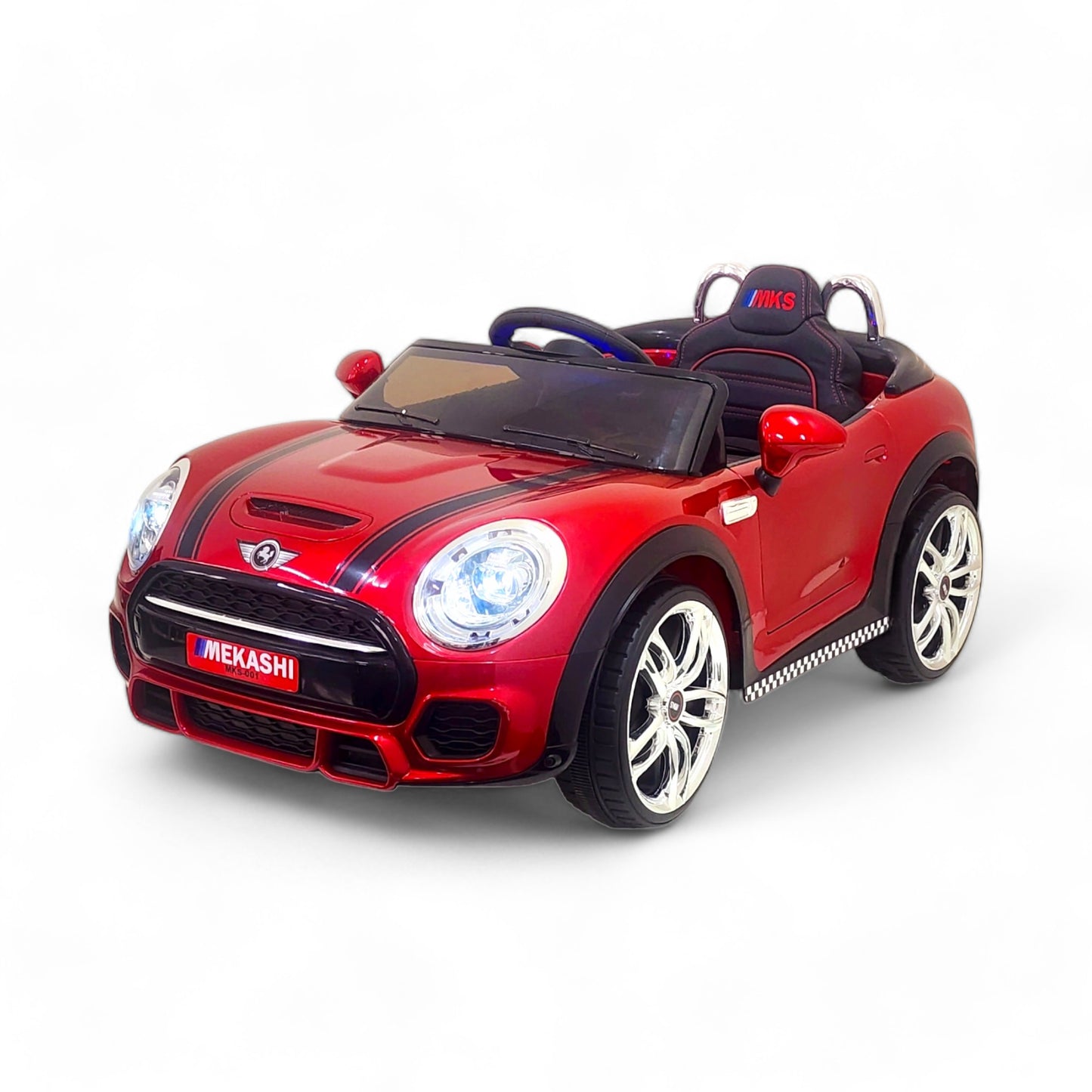 MEKASHI Bentley Car for Kids, Remote, 12V Battery, 3 Speed, LED Lights, Music, Bluetooth, 1 to 7 Years, Swing Function, Long Wheelbase, ISI Mark, Metallic Red - Baby Rider