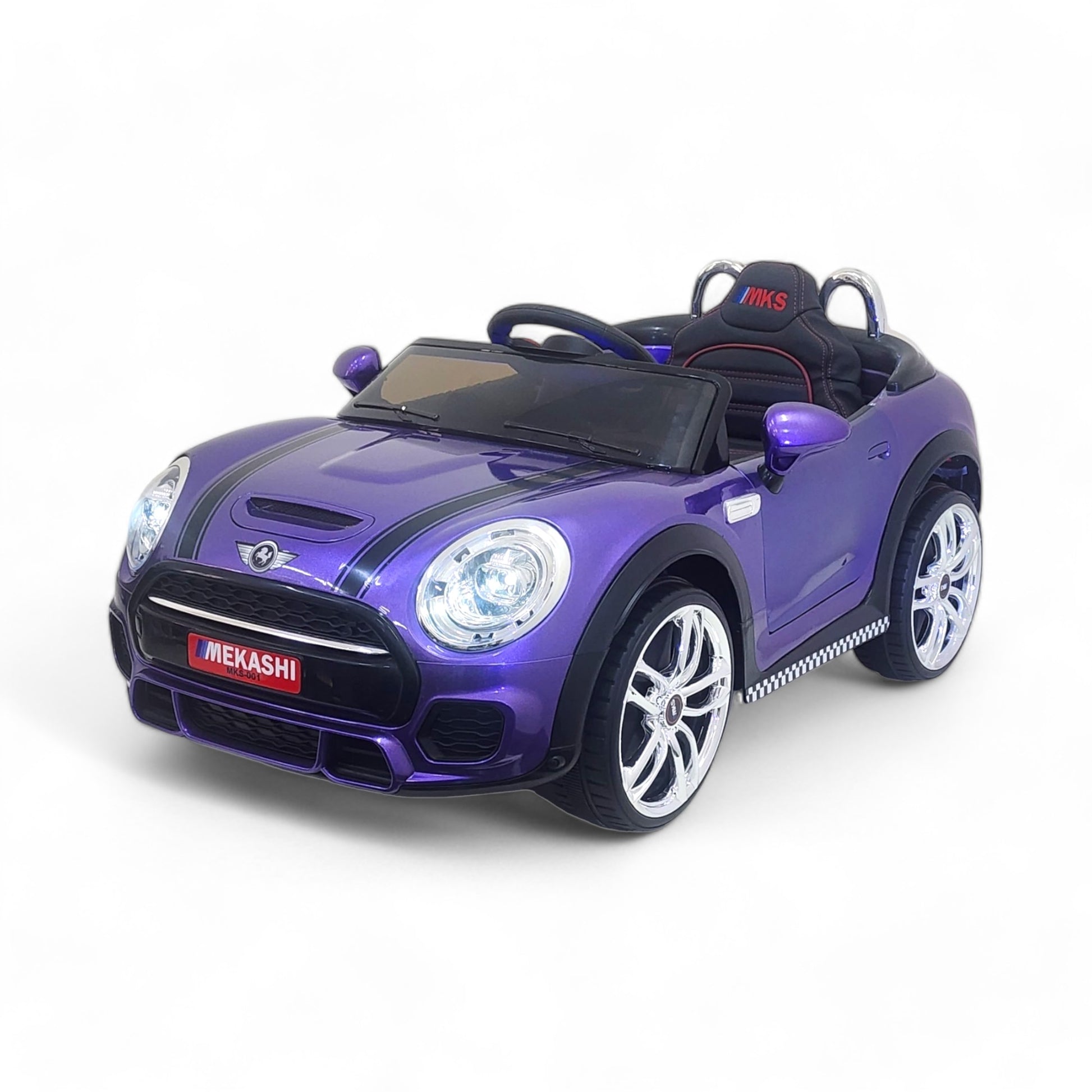 MEKASHI Bentley Car for Kids, Remote, 12V Battery, 3 Speed, LED Lights, Music, Bluetooth, 1 to 7 Years, Swing Function, Long Wheelbase, ISI Mark, Metallic Violet - Baby Rider