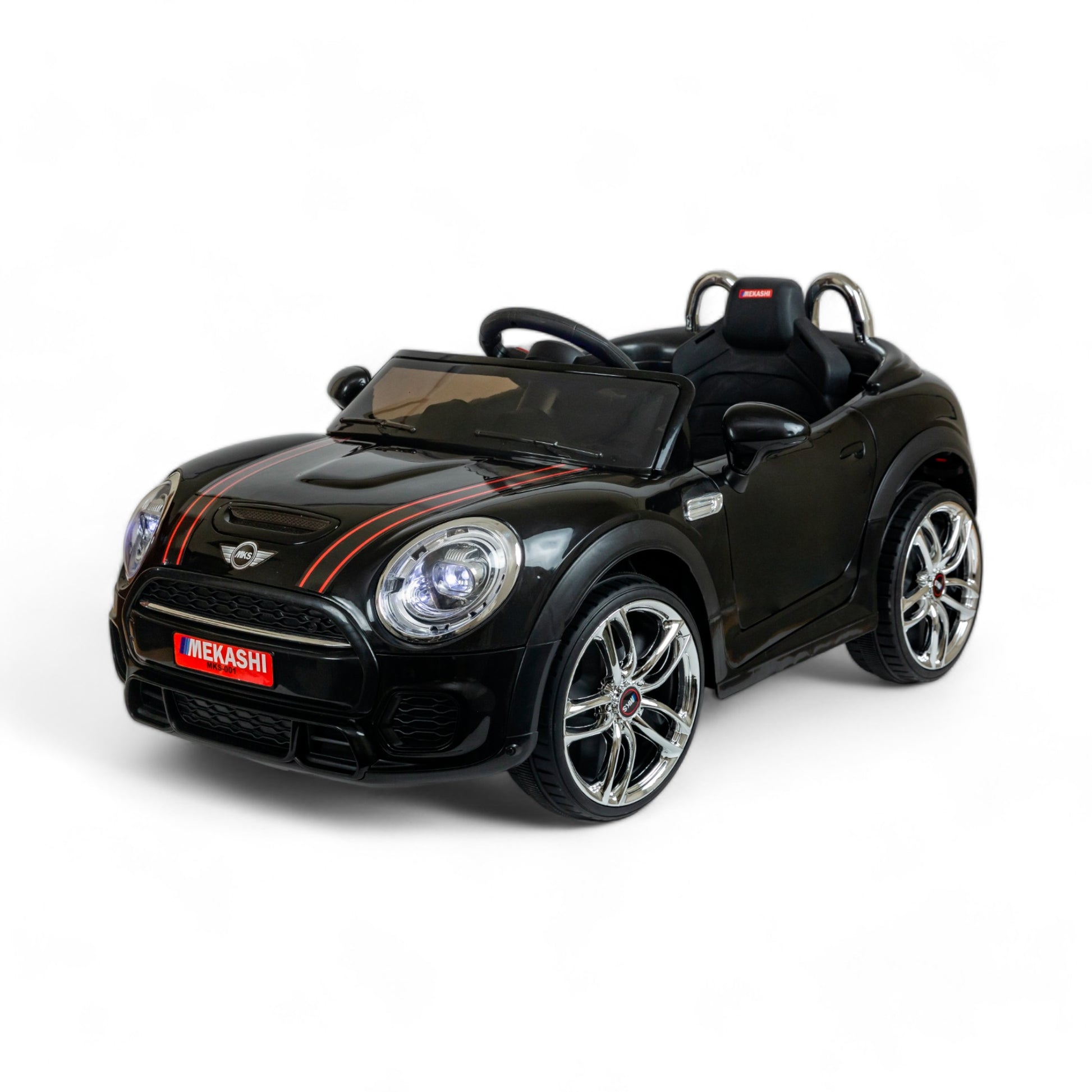 MEKASHI Bentley Car for Kids, Remote, 12V Battery, 3 Speed, LED Lights, Music, Bluetooth, 1 to 7 Years, Swing Function, Long Wheelbase, ISI Mark, Black - Baby Rider