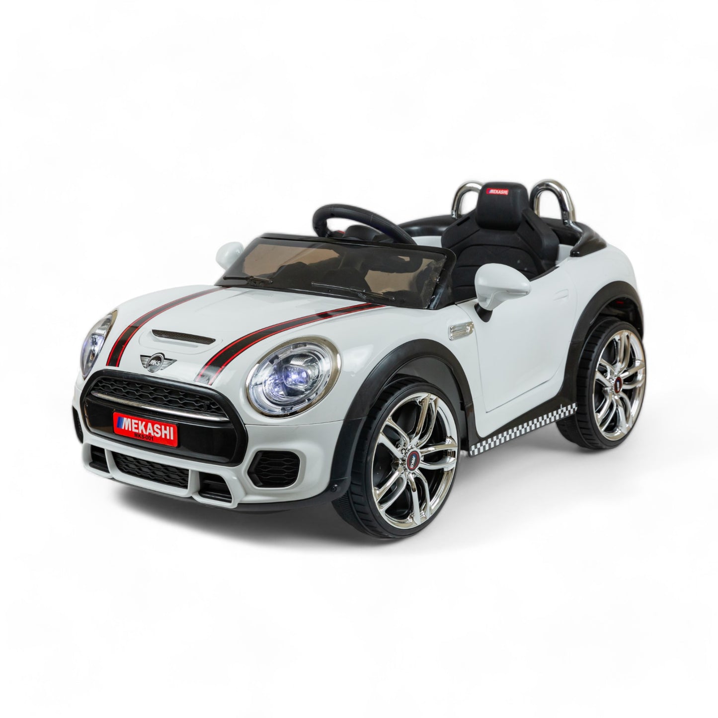 MEKASHI Bentley Car for Kids, Remote, 12V Battery, 3 Speed, LED Lights, Music, Bluetooth, 1 to 7 Years, Swing Function, Long Wheelbase, ISI Mark, White - Baby Rider