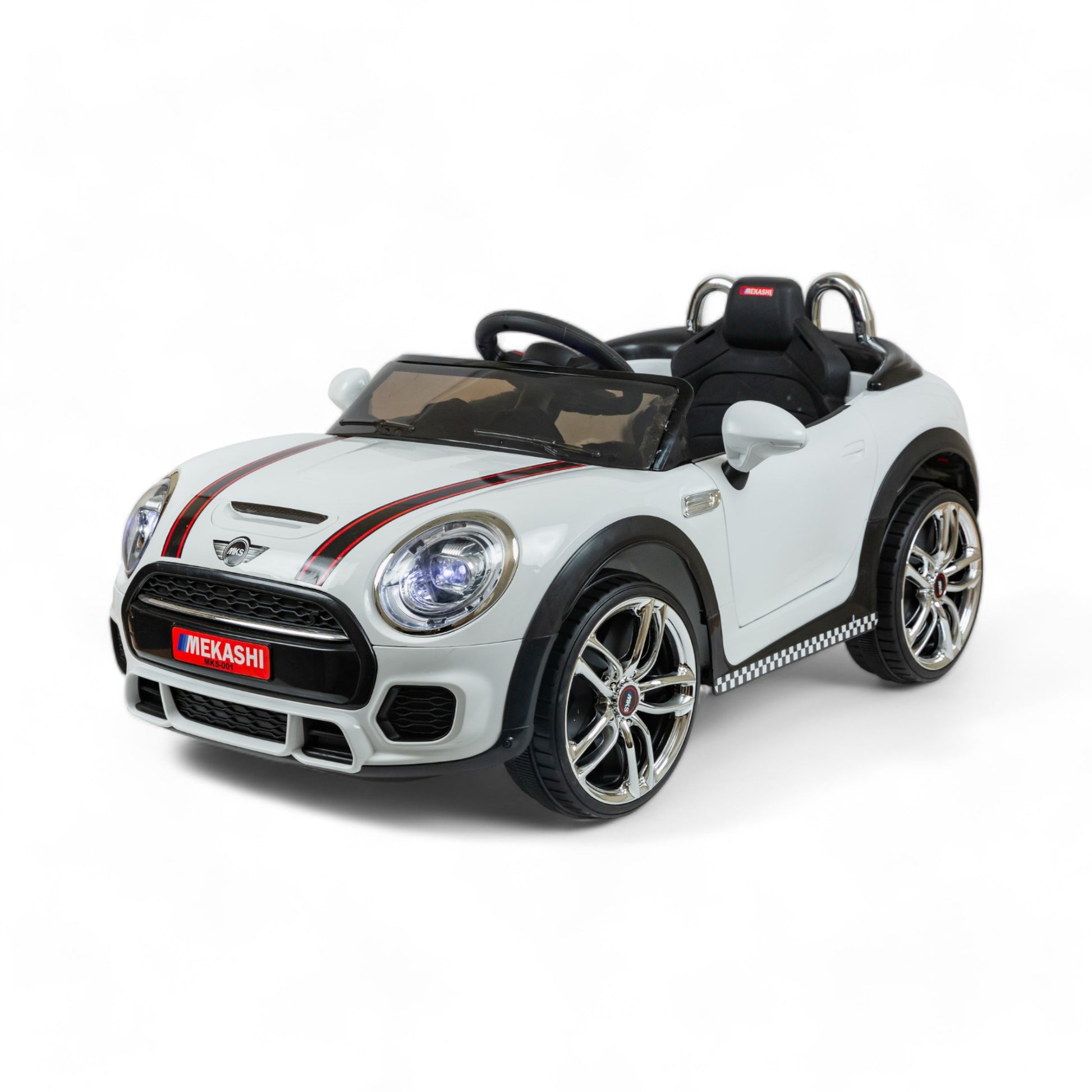 MEKASHI Bentley Car for Kids, Remote, 12V Battery, 3 Speed, LED Lights, Music, Bluetooth, 1 to 7 Years, Swing Function, Long Wheelbase, ISI Mark, White - Baby Rider