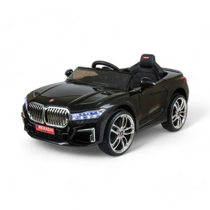 MEKASHI Electric Car for Kids, Remote, 12V Battery, 3 Speed, LED Lights, Music, Bluetooth, 1 to 7 Years, Swing Function, Long Wheelbase, ISI Mark, Black - Baby Rider