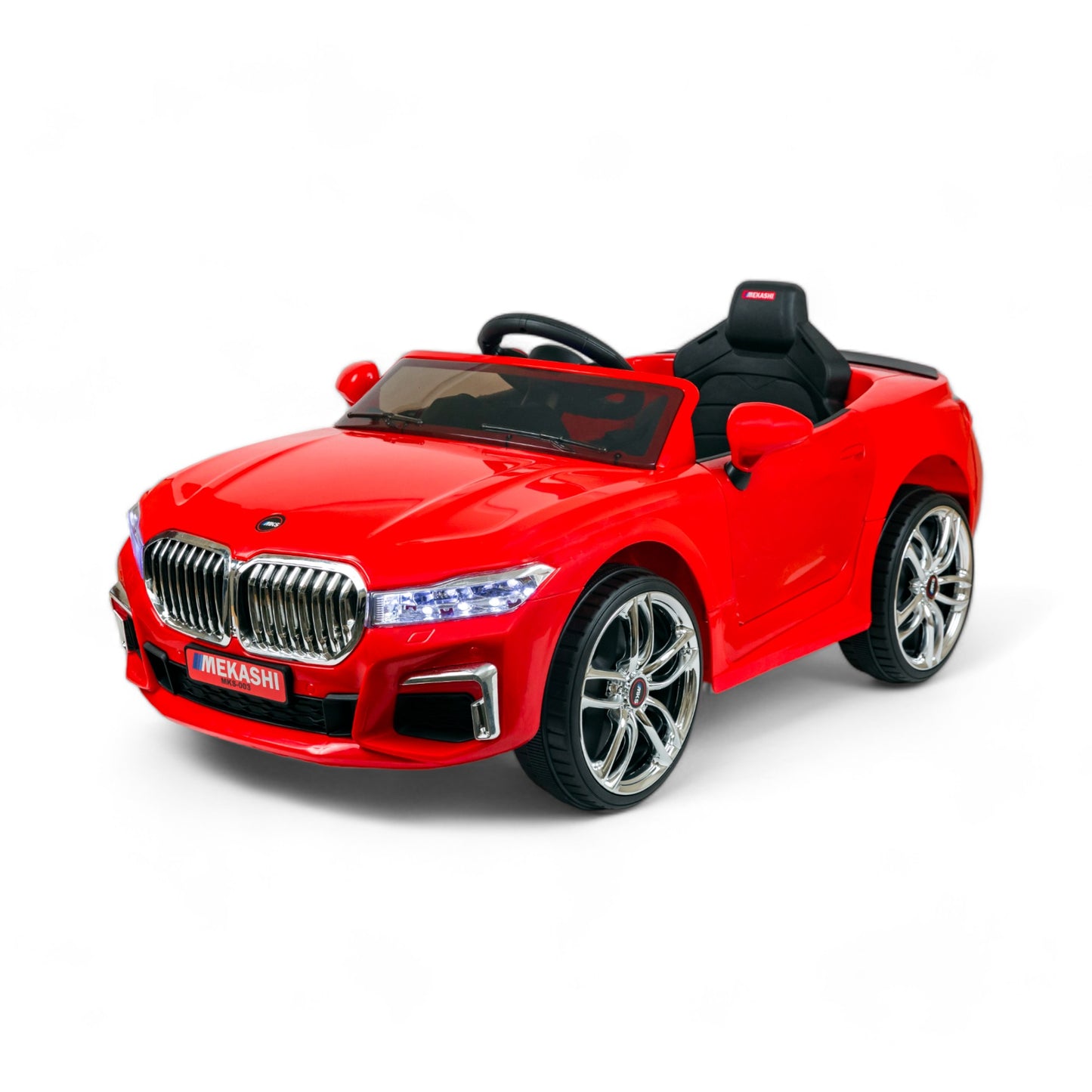 MEKASHI Electric Car for Kids, Remote, 12V Battery, 3 Speed, LED Lights, Music, Bluetooth, 1 to 11 Years, Swing Function, Long Wheelbase, ISI Mark, Red - Baby Rider