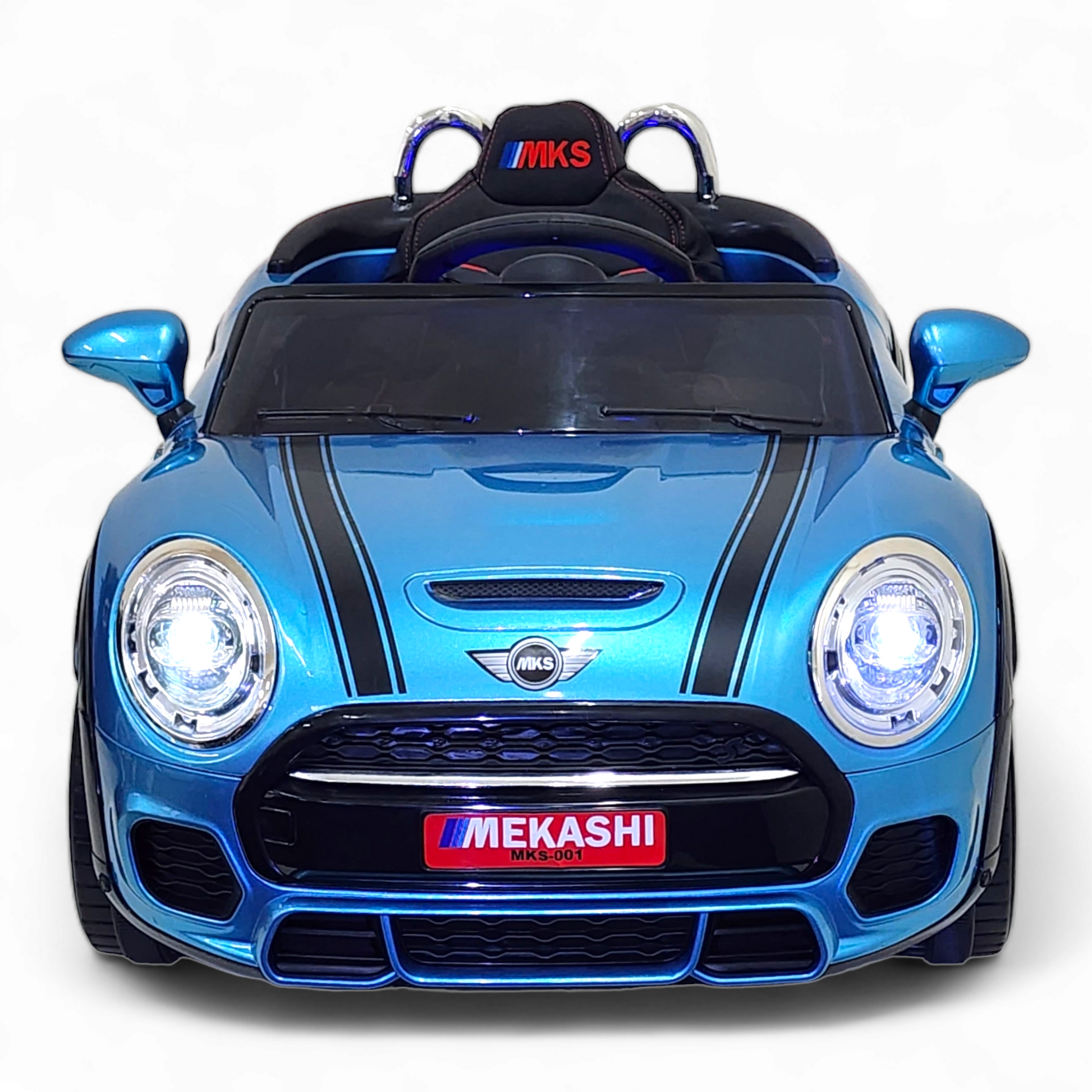 MEKASHI Bentley Car for Kids, Remote, 12V Battery, 3 Speed, LED Lights, Music, Bluetooth, 1 to 7 Years, Swing Function, Long Wheelbase, ISI Mark, Metallic Blue - Baby Rider