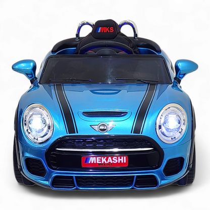 MEKASHI Bentley Car for Kids, Remote, 12V Battery, 3 Speed, LED Lights, Music, Bluetooth, 1 to 7 Years, Swing Function, Long Wheelbase, ISI Mark, Metallic Blue - Baby Rider