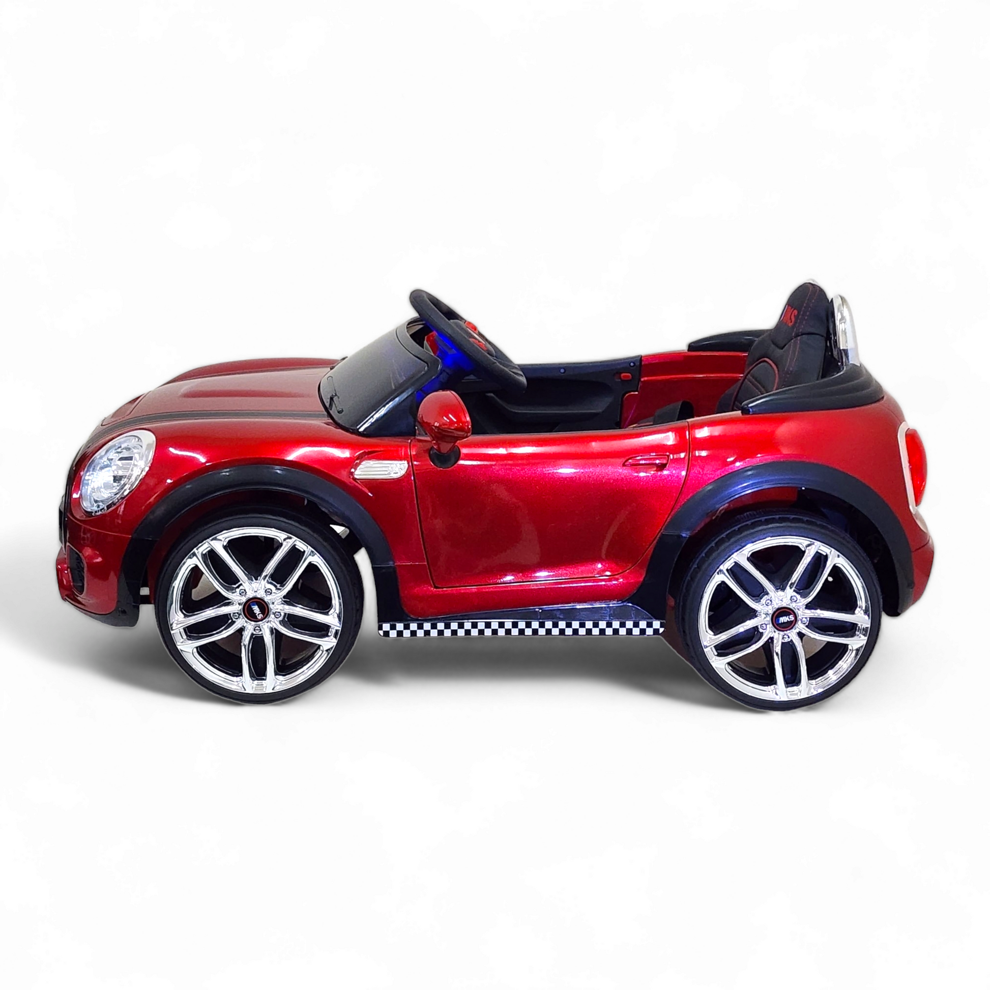 MEKASHI Bentley Car for Kids, Remote, 12V Battery, 3 Speed, LED Lights, Music, Bluetooth, 1 to 7 Years, Swing Function, Long Wheelbase, ISI Mark, Metallic Red - Baby Rider