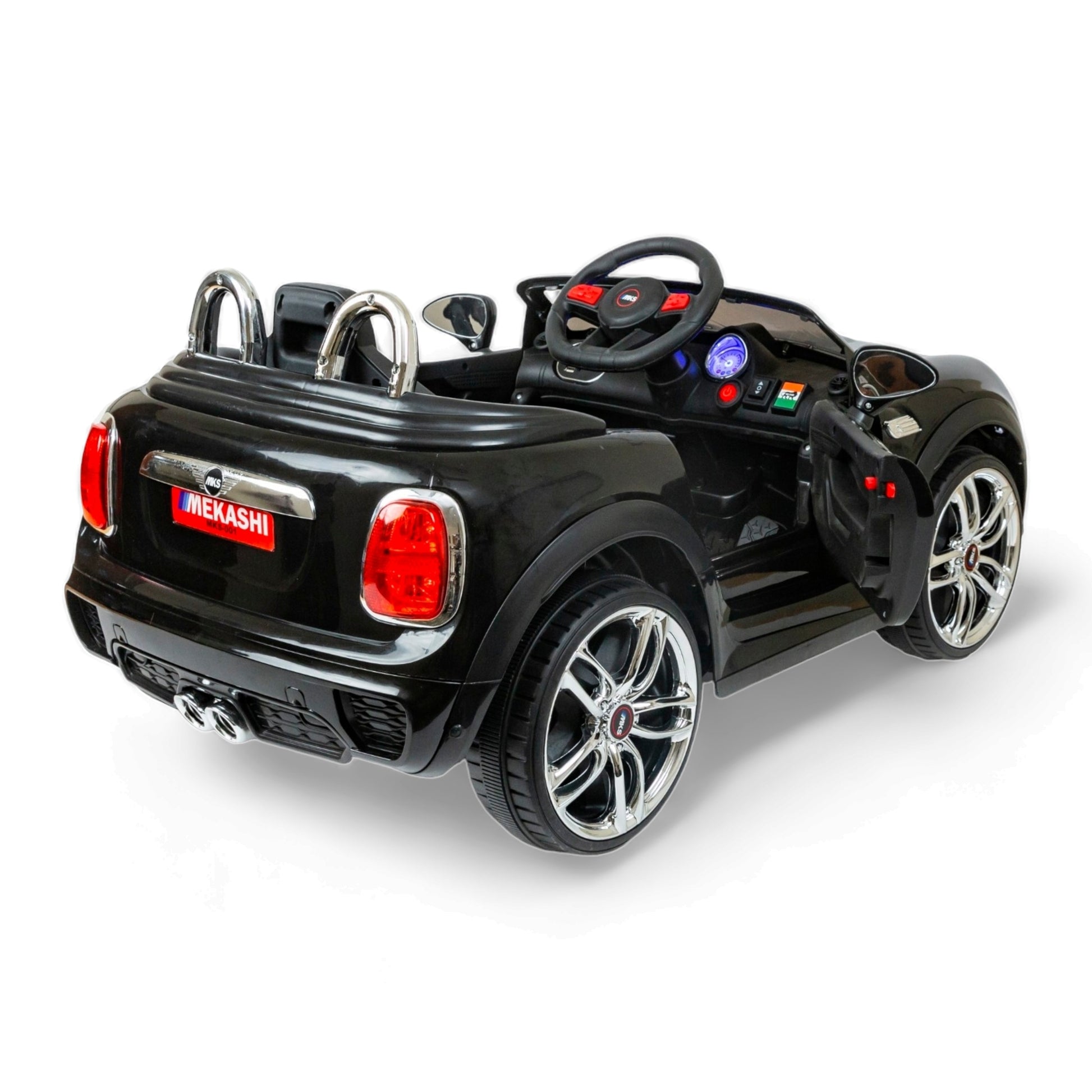 MEKASHI Bentley Car for Kids, Remote, 12V Battery, 3 Speed, LED Lights, Music, Bluetooth, 1 to 7 Years, Swing Function, Long Wheelbase, ISI Mark, Black - Baby Rider