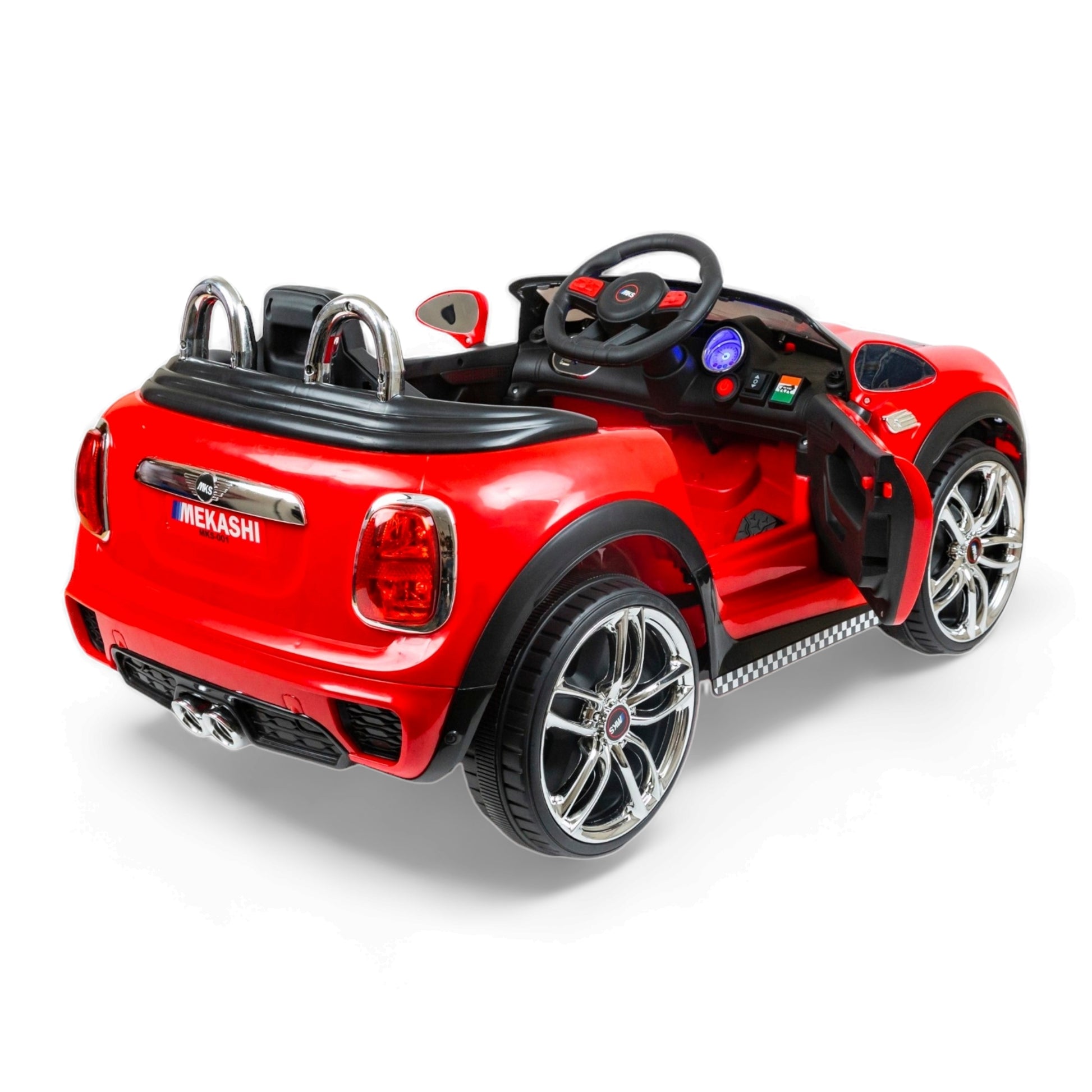 MEKASHI Bentley Car for Kids, Remote, 12V Battery, 3 Speed, LED Lights, Music, Bluetooth, 1 to 7 Years, Swing Function, Long Wheelbase, ISI Mark, Red - Baby Rider