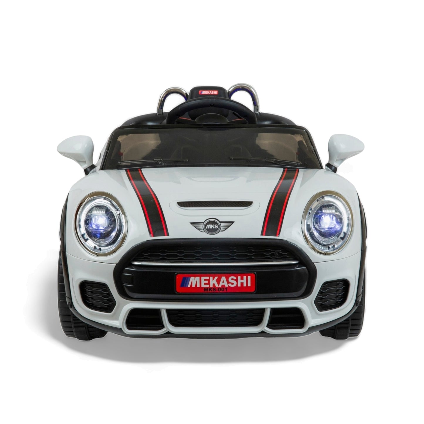 MEKASHI Bentley Car for Kids, Remote, 12V Battery, 3 Speed, LED Lights, Music, Bluetooth, 1 to 7 Years, Swing Function, Long Wheelbase, ISI Mark, White - Baby Rider