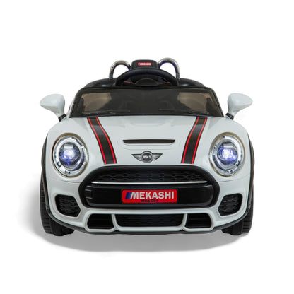 MEKASHI Bentley Car for Kids, Remote, 12V Battery, 3 Speed, LED Lights, Music, Bluetooth, 1 to 7 Years, Swing Function, Long Wheelbase, ISI Mark, White - Baby Rider