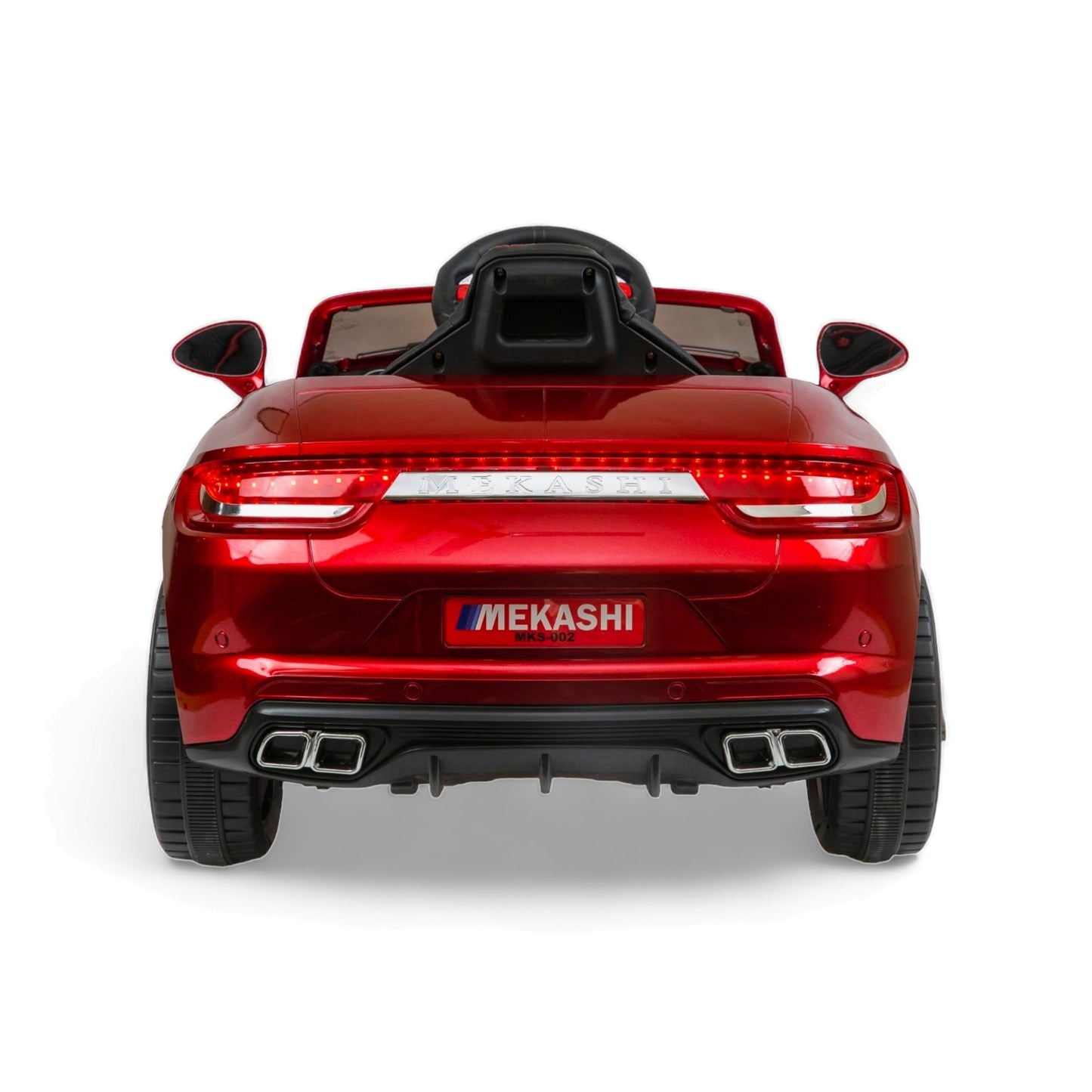 MEKASHI Porsche Car for Kids, Remote, 12V Battery, 3 Speed, LED Lights, Music, Bluetooth, 1 to 11 Years, Swing Function, Long Wheelbase, ISI Mark, Metallic Red - Baby Rider
