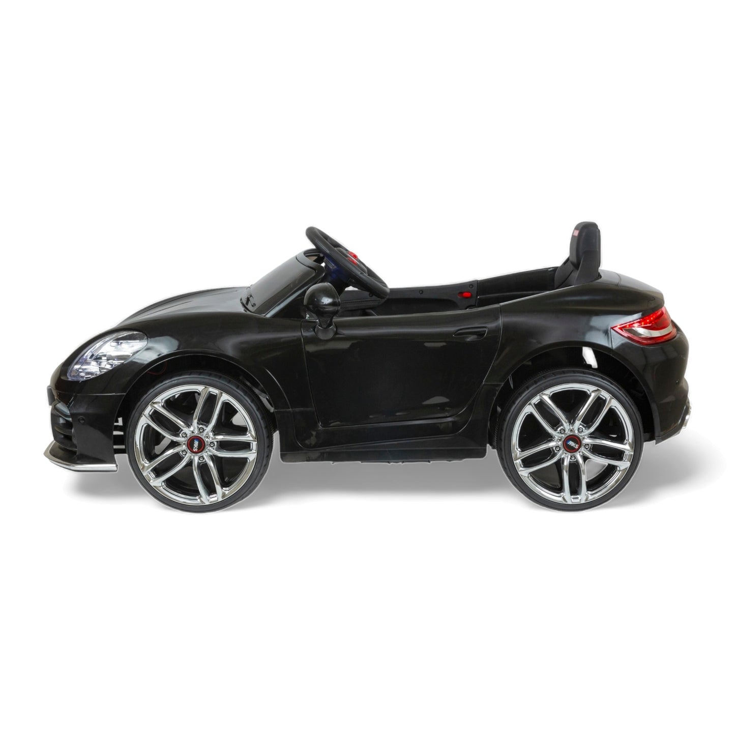 MEKASHI Porsche Car for Kids, Remote, 12V Battery, 3 Speed, LED Lights, Music, Bluetooth, 1 to 11 Years, Swing Function, Long Wheelbase, ISI Mark, Black - Baby Rider