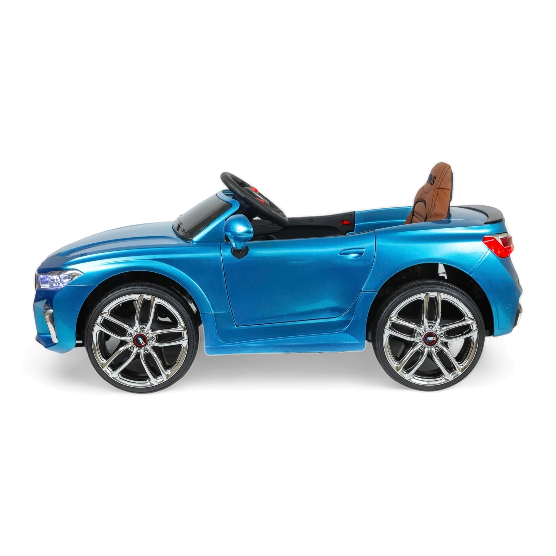 MEKASHI Electric Car for Kids, Remote, 12V Battery, 3 Speed, LED Lights, Music, Bluetooth, 1 to 11 Years, Swing Function, Long Wheelbase, ISI Mark, Metallic Blue - Baby Rider