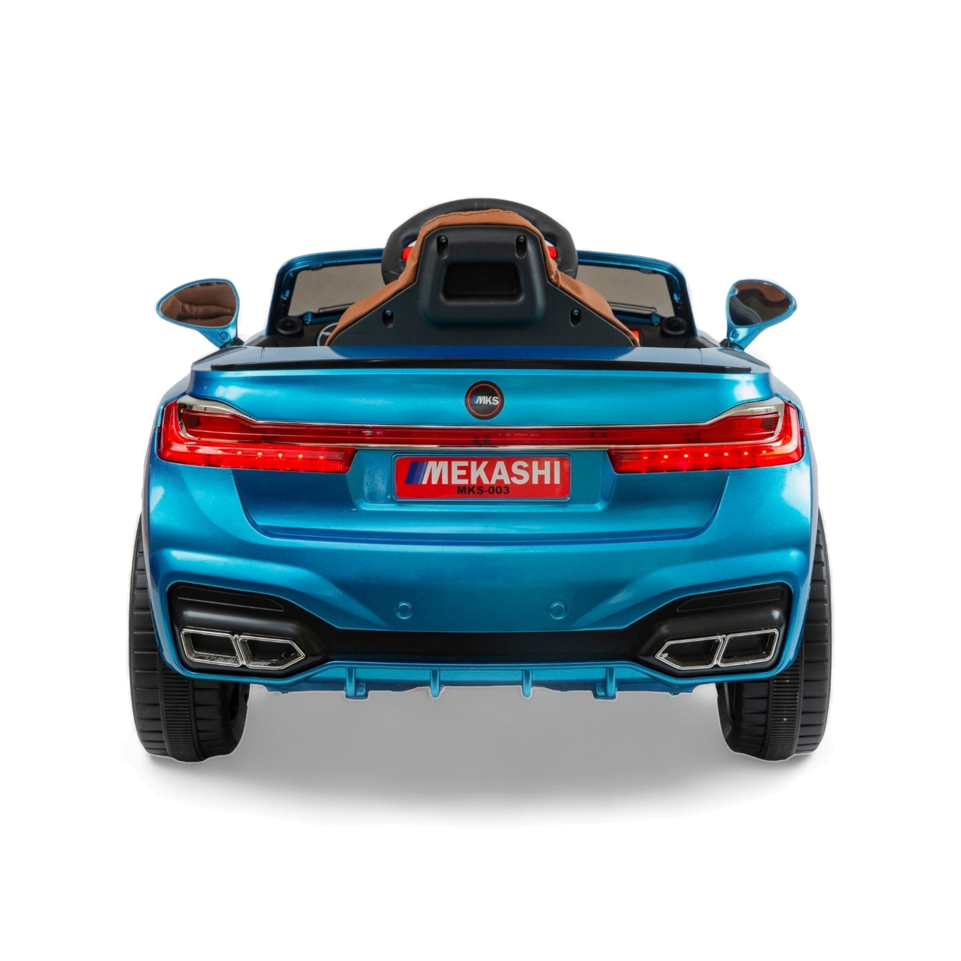MEKASHI Electric Car for Kids, Remote, 12V Battery, 3 Speed, LED Lights, Music, Bluetooth, 1 to 11 Years, Swing Function, Long Wheelbase, ISI Mark, Metallic Blue - Baby Rider