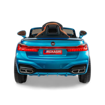MEKASHI Electric Car for Kids, Remote, 12V Battery, 3 Speed, LED Lights, Music, Bluetooth, 1 to 11 Years, Swing Function, Long Wheelbase, ISI Mark, Metallic Blue - Baby Rider