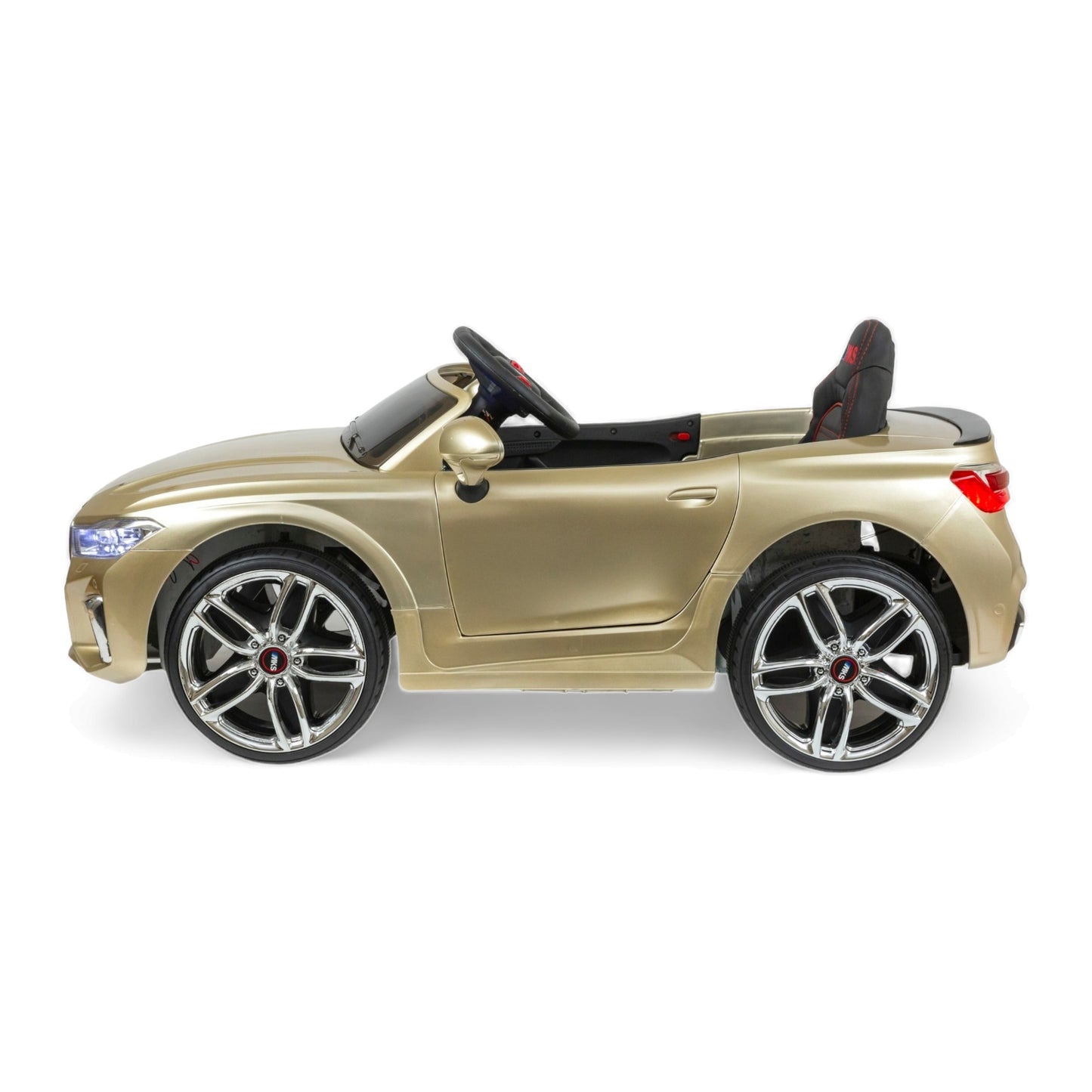 MEKASHI Electric Car for Kids, Remote, 12V Battery, 3 Speed, LED Lights, Music, Bluetooth, 1 to 11 Years, Swing Function, Long Wheelbase, ISI Mark, Metallic Gold - Baby Rider