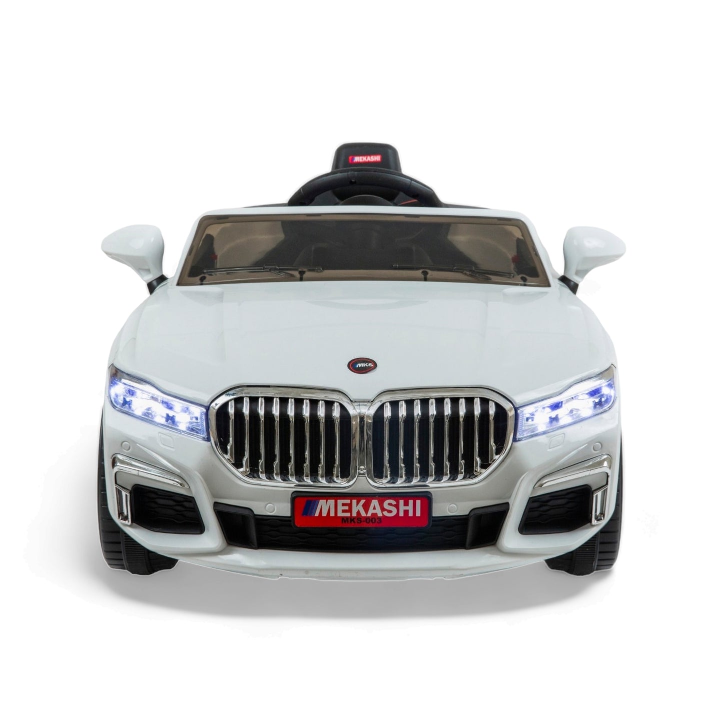 MEKASHI Electric Car for Kids, Remote, 12V Battery, 3 Speed, LED Lights, Music, Bluetooth, 1 to 11 Years, Swing Function, Long Wheelbase, ISI Mark, White - Baby Rider