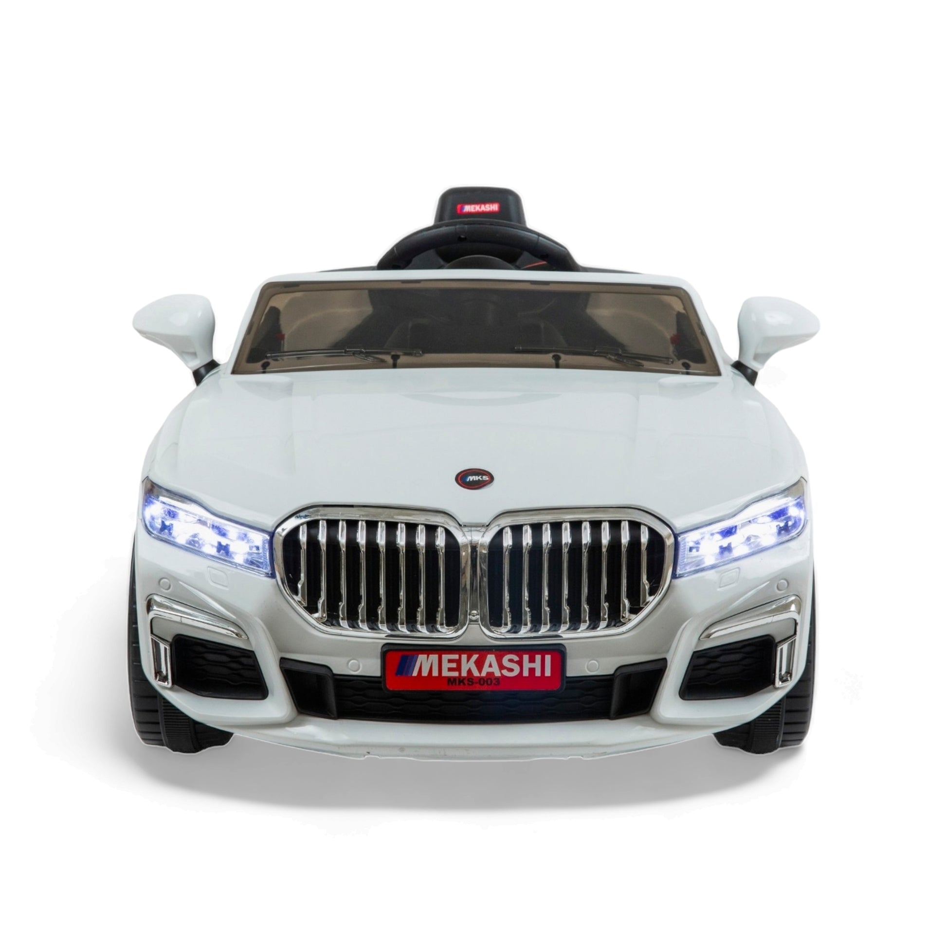 MEKASHI Electric Car for Kids, Remote, 12V Battery, 3 Speed, LED Lights, Music, Bluetooth, 1 to 11 Years, Swing Function, Long Wheelbase, ISI Mark, White - Baby Rider