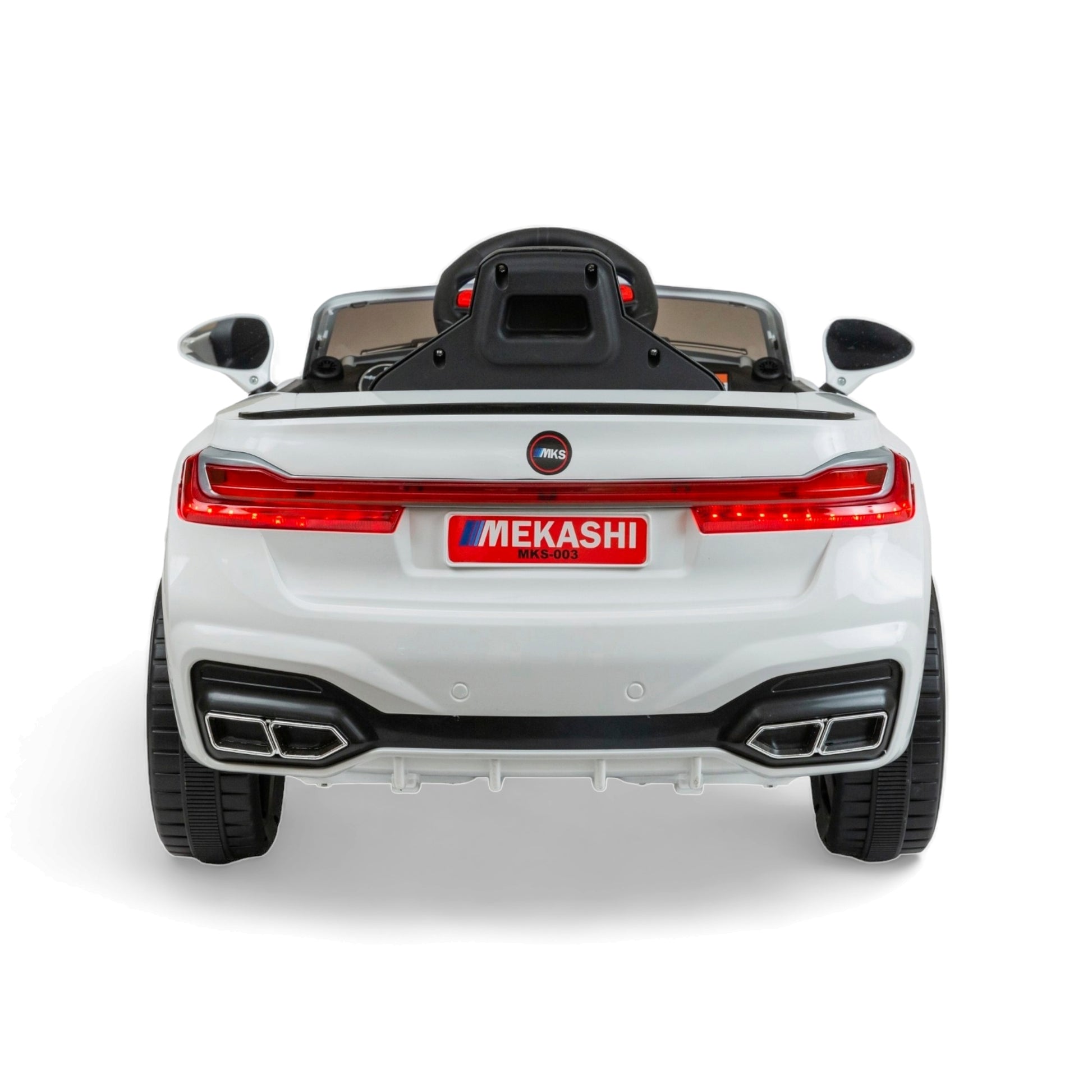 MEKASHI Electric Car for Kids, Remote, 12V Battery, 3 Speed, LED Lights, Music, Bluetooth, 1 to 11 Years, Swing Function, Long Wheelbase, ISI Mark, White - Baby Rider