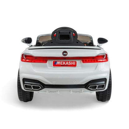 MEKASHI Electric Car for Kids, Remote, 12V Battery, 3 Speed, LED Lights, Music, Bluetooth, 1 to 11 Years, Swing Function, Long Wheelbase, ISI Mark, White - Baby Rider