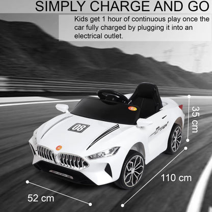 Ferrarri Kids white Supercar | 12V Battery | Sturdy Material | Max Load 45 KG - Baby Rider