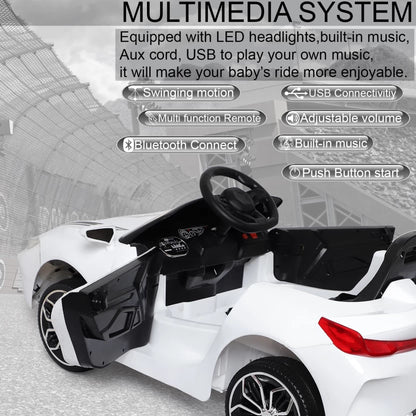 Ferrarri Kids white Supercar | 12V Battery | Sturdy Material | Max Load 45 KG - Baby Rider